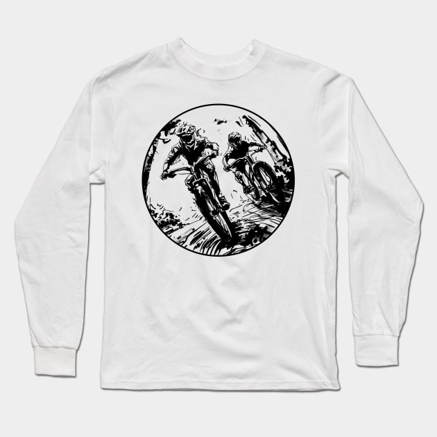 Downhill Bike Race Long Sleeve T-Shirt by TheWanderingFools